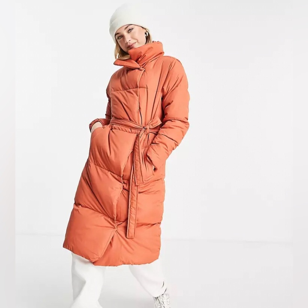 NWT • ASOS Threadbare • NEW Longline Puffer Coat Belt Maxi Coat - Picture 4 of 16
